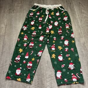 Lazy One S Santa Gnome Pajama Bottoms Red Holiday Christmas Cotton PJ Pants